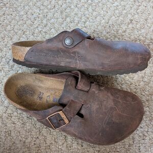Birkenstock Brown Leather Clogs